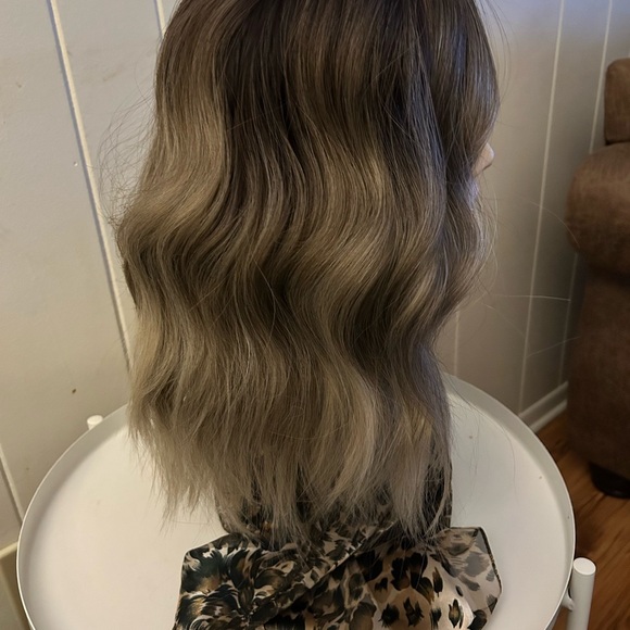 Dark brown Ombré Wig with Bangs - Picture 2 of 4